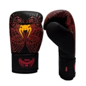 Venum Quetzal Fury Boxing Gloves, Black/Fury Red/Tangerine - 10 oz