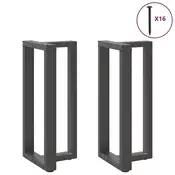 Noge za barsko mizo v obliki črke T 2 kosa antracit 40x35x(90-91) cm jeklo