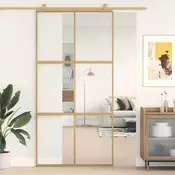 Vidaxl vidaXL Drsna vrata zlata 102,5 x 205 cm prozorno ESG steklo