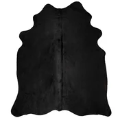 Vidaxl Preproga iz prave goveje kože črna 180x220 cm
