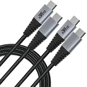 shumee 2x USB C NA USB C KABEL ZA HITRO POLNILO ČRN 60W 20V 3A 2M