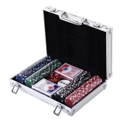Homestar Komplet za poker 200 žetonov 295x205x65 cm srebrn