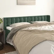 Vidaxl vidaXL Vzglavje s krilci temno zeleno 183x16x78/88 cm žamet
