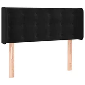 Vidaxl Vzglavje z ušesi črno 103x16x78/88 cm žamet