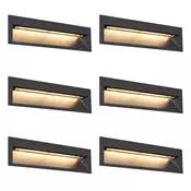 Moderna vgradna stenska svetilka črna 28cm z LED IP65 - Mert