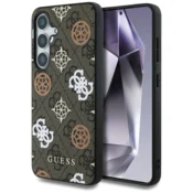 Originalni GUESS ovitek GUHMS25SP4PWPW za Samsung Galaxy S25 5G - MagSafe - Stamp - PU - rjav