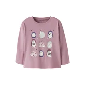 NAME IT Majica NMFVEEN meta/mauve/temno liila/bela