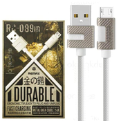 Podatkovni in polnilni kabel RC-089m Durable, micro USB, Remax, 1m, bela