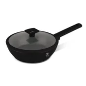 Berlingerhaus Globoka ponev s titanovim premazom in pokrovom, premer 24 cm, iz kolekcije Matte Black