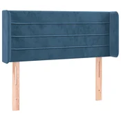 vidaXL Vzglavje z ušesi temno modro 103x16x78/88 cm žamet