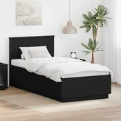 Krevetna konstrukcija Crna 70 x 190 cm Konstruirano drvo