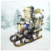 Serviete za decoupage tehniko Ride into Christmas 1 kos