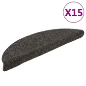 Vidaxl Preproge za stopnice samolepilne 15 kosov 56x17x3 cm antracitne polkrožne