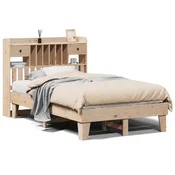 Vidaxl Posteljni okvir brez vzmetnice 135x190 cm trdna borovina