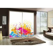 Garderobna omara z drsnimi vrati z grafiko Art 2 Penelopa 205 cm - hrast riviera