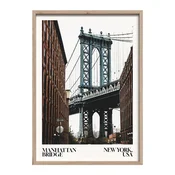 Tiskana slika z okvirjem 50x70 cm NY Bridge – Styler