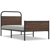 Vidaxl Posteljni okvir brez vzmetnice 90x200 cm rjav hrast inž. les