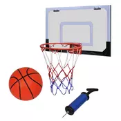 vidaXL Indoor set za košarku; obruc s mrežicom + tabla lopta pumpa