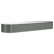 Vidaxl Visoka greda iz cinkanega jekla 296x80x36 cm siva