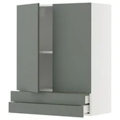 METOD / MAXIMERA Zidni ormaric s 2 vrata/2 fioke, bela/Nickebo mat sivozelena, 80x100 cm