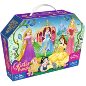 Trefl Puzzle 70 glitter u futroli - Disney princeze