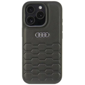 Maska Audi Synthetic Leather iPhone 16 Pro 6,3 crni tvrdi kucište (AU-TPUPCIP16P-GT/D2-BK)