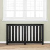 Vidaxl Pokrov radiatorja Črn hrast 149x20x82 cm Inženirski les