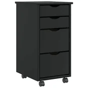 Vidaxl Rolling Cabinet s predali MOSS Masivni les borovega lesa
