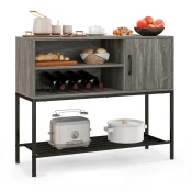 COSTWAY Omarica z nosilcem za vino Regal 100 x 35 x 83 cm, (5000008838)