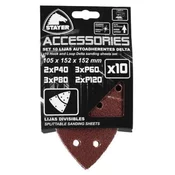 STAYER Šmirgl papir Sanding paper for DELTA 150 sanders, 105 x 152 x 152 mm - grain 40-120, 10 pcs.