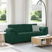 vidaXL Trosed temno zelen 220x77x82 cm žamet