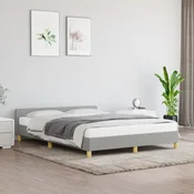 shumee vidaXL Posteljni okvir brez vzmetnice svetlo siv 140x190 cm oblazinjen s blagom