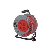 Emos Podaljševalni kabel na bobnu P19450P Extension cable on drum 50 m/4 sockets/red/PVC/230 V/1.5 mm