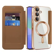 Etui SmartMag Book z Magsafe tehnologijo in RFID denarnico za Samsung Galaxy A36 - brown