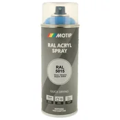 Industrijski akrilni lak sprej RAL HG 400ml Motip - RAL 5015 nebeško modra
