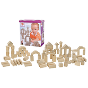 Drevené kocky Natural Wooden Blocks Eichhorn v prírodnom spracovaní 100 kusov od 12 mesiacov veľkosť 25 mm EH10141