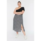 Trendyol Curve Black Slit Woven Viscose Skirt