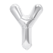 Folijski balon črka Y srebrne barve 40 cm