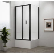 POLYSAN Elegantni Pravokotni Črni Tuš DEEP BLACK 1000x750mm, Čisto Steklo, Leva/Desna Različica