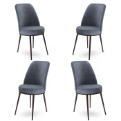 Hanah Home Set 4 trpezarijske stolice Dexa Sivo-Braon