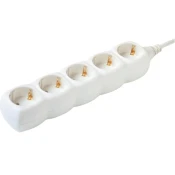 home Produžni kabel, 5 uticnica, 1.0mm2, 1,5 met, bijeli – NV 05/WH