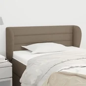 Vidaxl vidaXL Vzglavje postelje s krilci, sivo-rjavo, 93x23x78/88 cm, blago