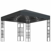 Vidaxl Paviljon z LED lučkami 3x3 m antraciten