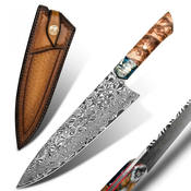 Damask kuhinjski nož MOJSTROVINA Ryoko - Rjava KP26707