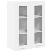 Vidaxl Viseča omarica z vrati Bela 60 x 31 x 80 cm Konstruiran les