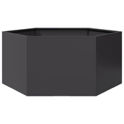 Vrtna sadilica crna šesterokutna 104 x 90 x 45 cm celicna