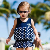 KONFIDENCE Plavalna obleka za učenje plavanja, Navy Polka Dot, za 2-3 leta