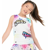 Majica kratkih rukava za djevojcice Lucky in Love Novelty Print Graffiti Squad Tie Back Tank - multicolor