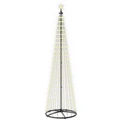 Vidaxl LED stožčasto božično drevesce 250 cm 470 LED Toplo bela Jeklo