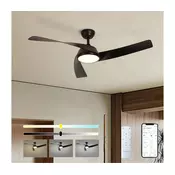 ZEVENTI - LED plafonski ventilator AERYS LED/24W/230V Wi-Fi Tuya crna + daljinski upravljac